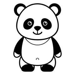 Naklejka premium baby panda in front view outline silhouette vector