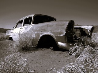 old car in desert