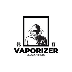 Vaporizer logo. Smoking electronic cigarettes logo design template