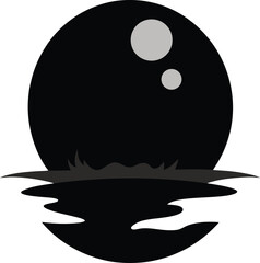 Mysterious glowing orbs over grassy terrain at night