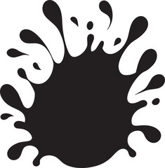 Abstract black ink splash splatter on a white background