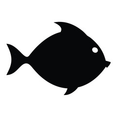 Silhouette of a Simple Fish Vector Illustration, Black and White Fish Graphic, Aquatic Animal Design, Perfect for Logos, Prints, and More