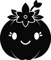 Adorable Pumpkin Character Illustration Kawaii Style Vegetable Design