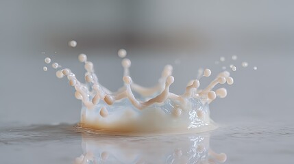 Milk Drop Impact Creating a Crown Shape Splash