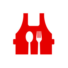 Apron icon flat vector illustration red