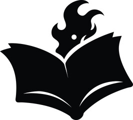 Igniting Knowledge A Fiery Book Illustration