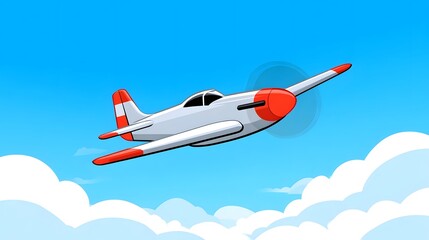 Fototapeta premium Vintage airplane soaring through the clouds