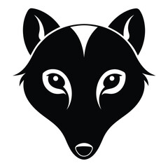 Stylized Black and White Fox Head Illustration A Vector Graphic Design for Logos, Prints, and More