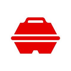Tiffin vector icon in black solid flat design icon red