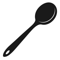 Versatile Kitchen Utensil Simple Black Silhouette of a Spoon for Cooking and Serving