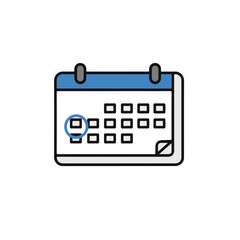 A calendar with the date circled in blue.