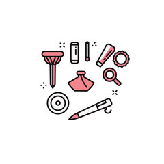 Obraz premium Various objects arranged around a design concept.