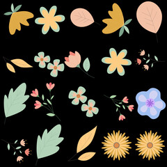 Florar Pattern. Abstract Floral Background Design with Artistic Botanical Elements