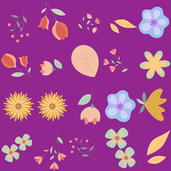 Florar Pattern. Abstract Floral Background Design with Artistic Botanical Elements