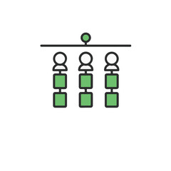 Fototapeta premium A simple illustration of a hierarchical structure with three individuals and a leader.