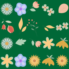 Florar Pattern. Abstract Floral Background Design with Artistic Botanical Elements