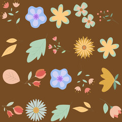 Florar Pattern. Abstract Floral Background Design with Artistic Botanical Elements