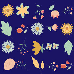 Florar Pattern. Abstract Floral Background Design with Artistic Botanical Elements