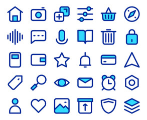 User interface icon set for web and mobile application navigation system digital software tools symbol