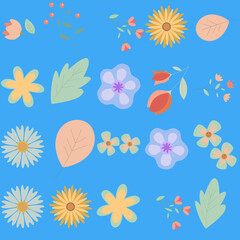 Florar Pattern. Abstract Floral Background Design with Artistic Botanical Elements