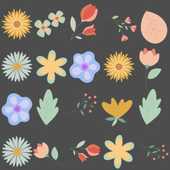 Florar Pattern. Abstract Floral Background Design with Artistic Botanical Elements