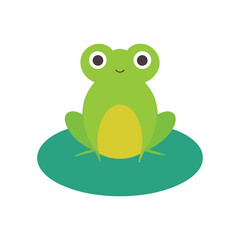 cute frog on lily pad vector art