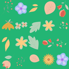 Florar Pattern. Abstract Floral Background Design with Artistic Botanical Elements