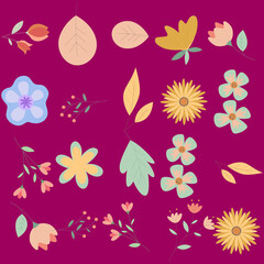 Florar Pattern. Abstract Floral Background Design with Artistic Botanical Elements