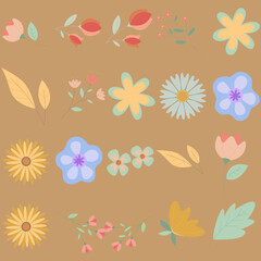 Florar Pattern. Abstract Floral Background Design with Artistic Botanical Elements