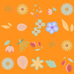 Florar Pattern. Abstract Floral Background Design with Artistic Botanical Elements
