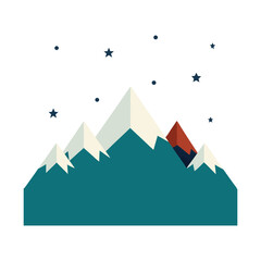 minimalist mountain landscape with stars vector art