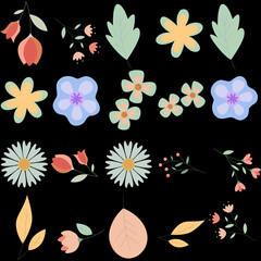 Florar Pattern. Abstract Floral Background Design with Artistic Botanical Elements