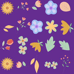 Florar Pattern. Abstract Floral Background Design with Artistic Botanical Elements