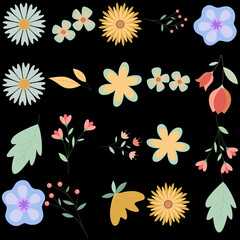 Florar Pattern. Abstract Floral Background Design with Artistic Botanical Elements