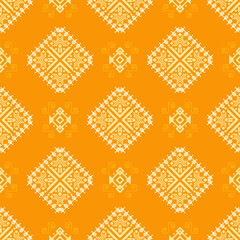 Ethnic tribal Aztec colorful background. Seamless tribal diamond pattern, folk embroidery, tradition geometric Aztec ornament. Tradition Native and Navaho design for fabric, textile, print, rug, paper