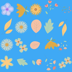 Obraz premium Florar Pattern. Abstract Floral Background Design with Artistic Botanical Elements