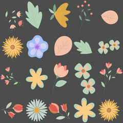 Florar Pattern. Abstract Floral Background Design with Artistic Botanical Elements