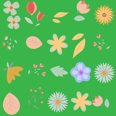 Florar Pattern. Abstract Floral Background Design with Artistic Botanical Elements