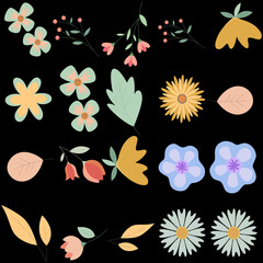 Florar Pattern. Abstract Floral Background Design with Artistic Botanical Elements