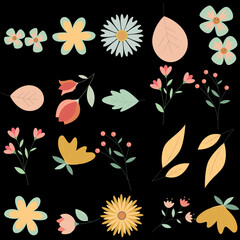 Florar Pattern. Abstract Floral Background Design with Artistic Botanical Elements