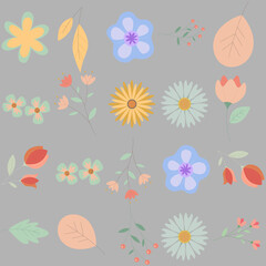Florar Pattern. Abstract Floral Background Design with Artistic Botanical Elements
