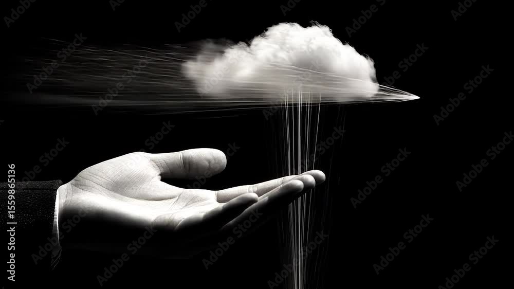 Aufkleber Abstract image of a cloud hovering over a hand.