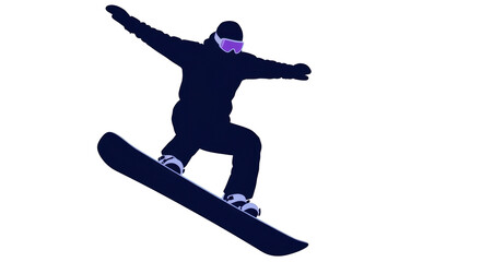 Fototapeta premium Isolated Snowboarder Silhouette Jumping