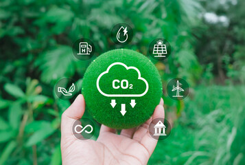 Green business, Corporate responsibility sustainable environment, Net zero and ESG concept, Co2, Carbon footprint report and carbon neutral or offset, Save planet, World earth day, Sustainable living