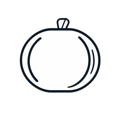 Obraz premium Minimalist black and white grapefruit icon on plain background, simplicity