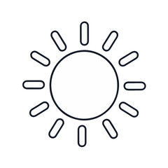 Minimalist sunbeam icon on white background, simplicity and brightness