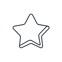 Obraz premium Minimalist black and white star icon on plain white background, simplicity
