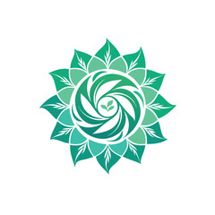 Abstract floral silhouette icon with swirling petals and leaves, combining geometry with natural forms in Adobe Illustrator Artwork