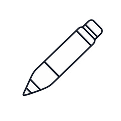 Fototapeta premium Minimalist black and white pen icon on plain background, simplicity