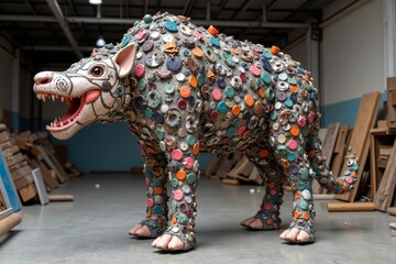 Title: From Trash to Treasure: Turning Waste into Art in an Industrial Setting